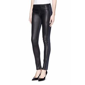 Helmut Lang Leather Denim Leggings